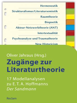 cover image of Zugänge zur Literaturtheorie. 17 Modellanalysen zu E.T.A. Hoffmanns "Der Sandmann"